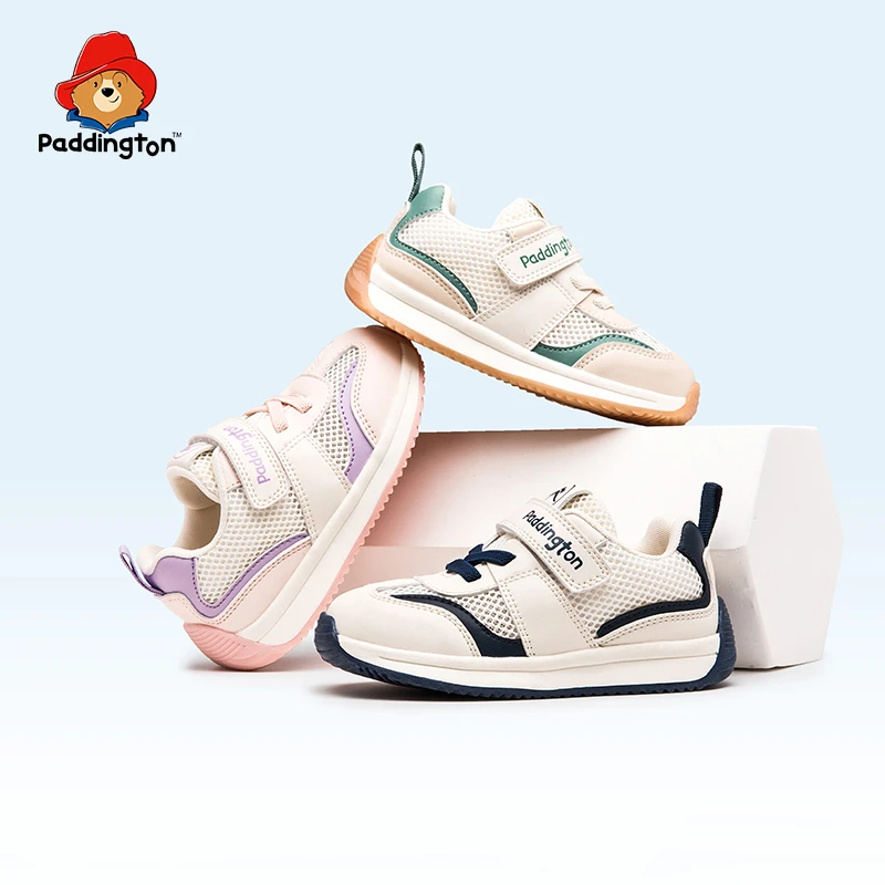 帕丁顿熊夏季新款儿童运动机能鞋镂空男女小童网鞋透气舒适防滑
