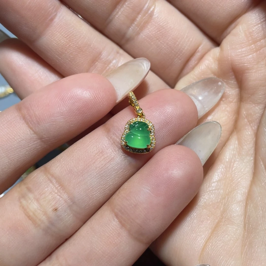 【闪购商品】翡翠18K金镶嵌吊坠(不含链)