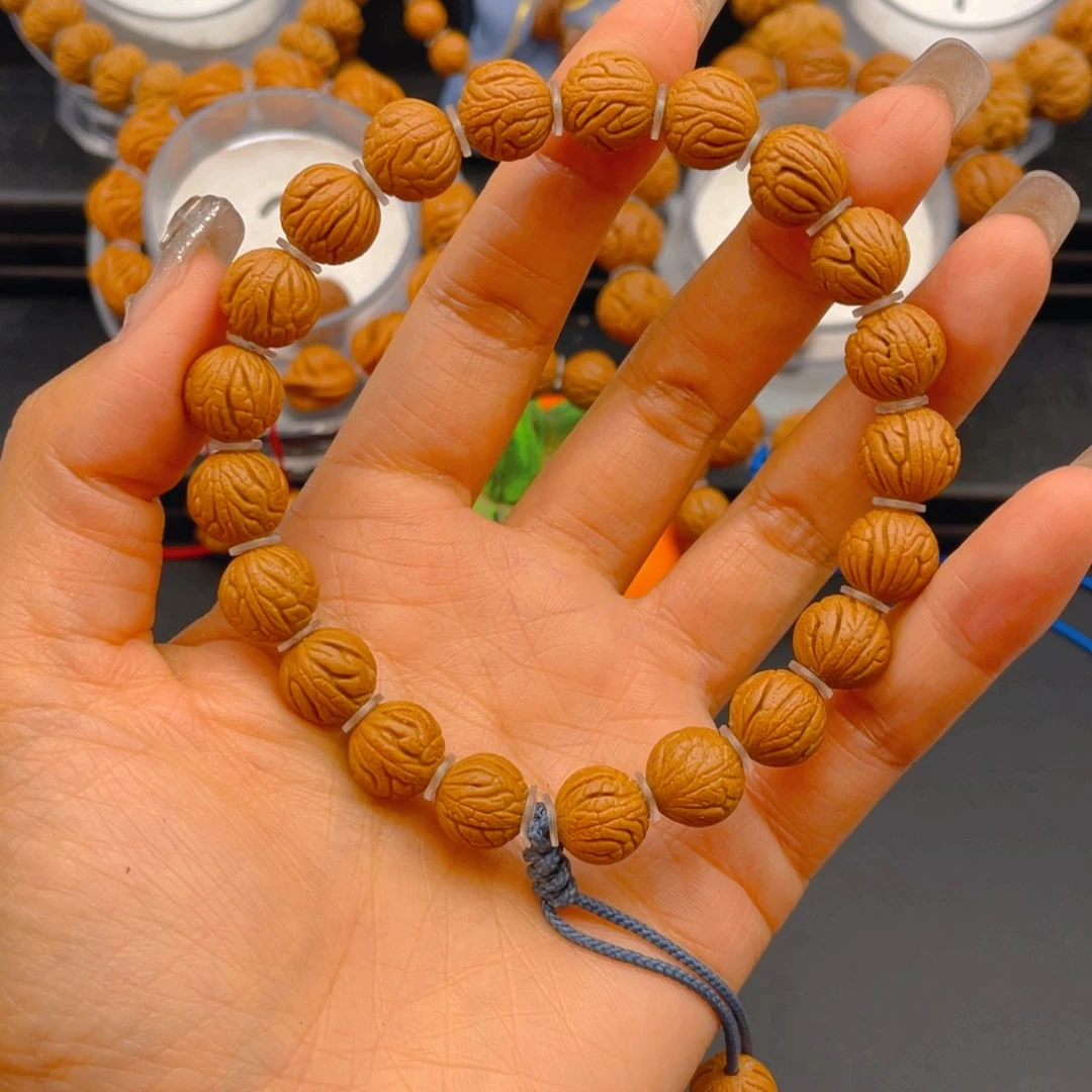 桃核手串大*见健健康康平平安安2