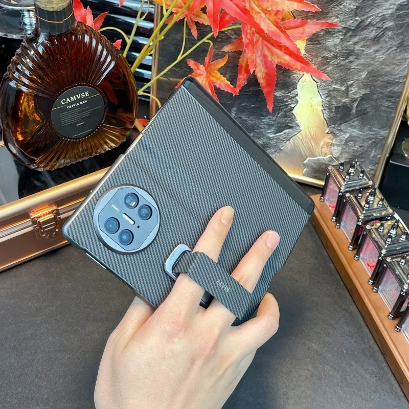 适用华为MateX6/X5/X3荣耀V5典藏版折叠屏手机壳碳纤维纹翻盖皮套