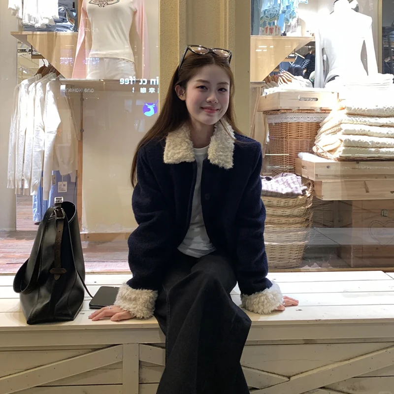 大气保暖外套女款爆款2025新款韩系秋冬装外衣羊羔毛棉袄冬季流行
