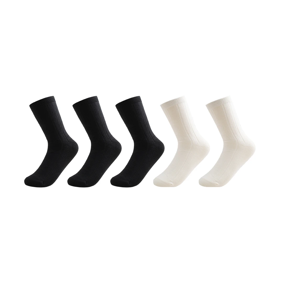 自制 兔绒暗纹宽坑条字母印花堆堆袜女A23CJ122