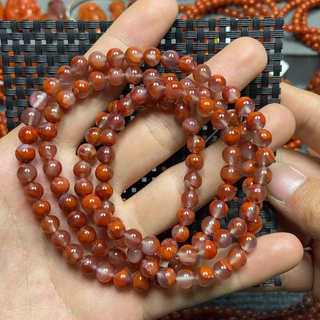 南红玛瑙手链未镶嵌6mm