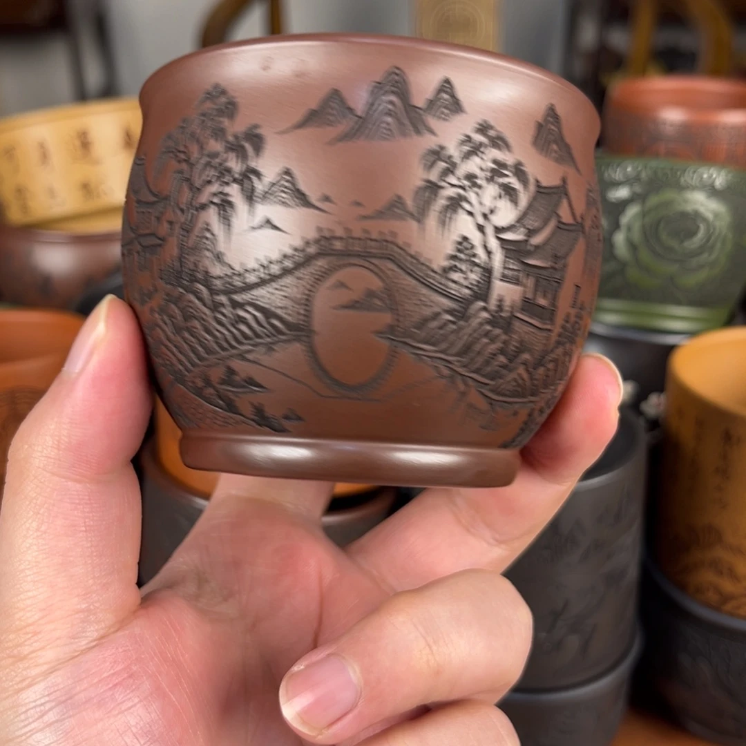 茶杯紫砂紫砂主人杯 手工制作
