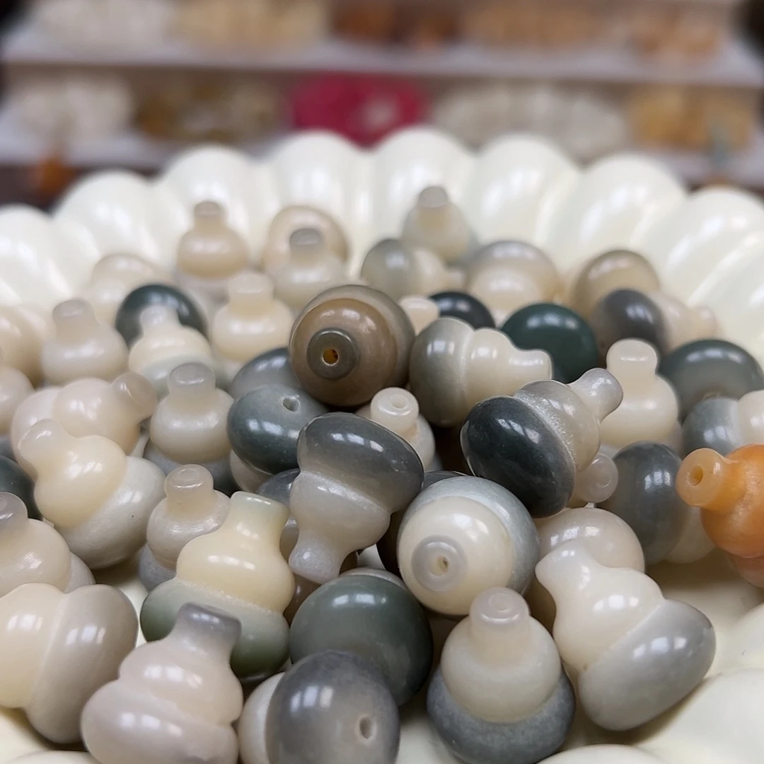 手串菩提根/象牙果瑕疵卡17左右飘绿葫芦100颗