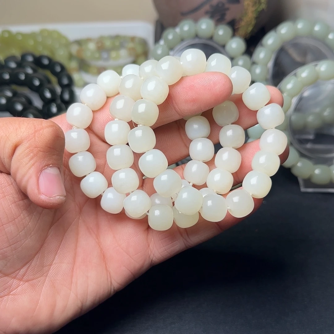 和田玉未镶嵌手串天然且末天泰料卡12多样性拍一发一