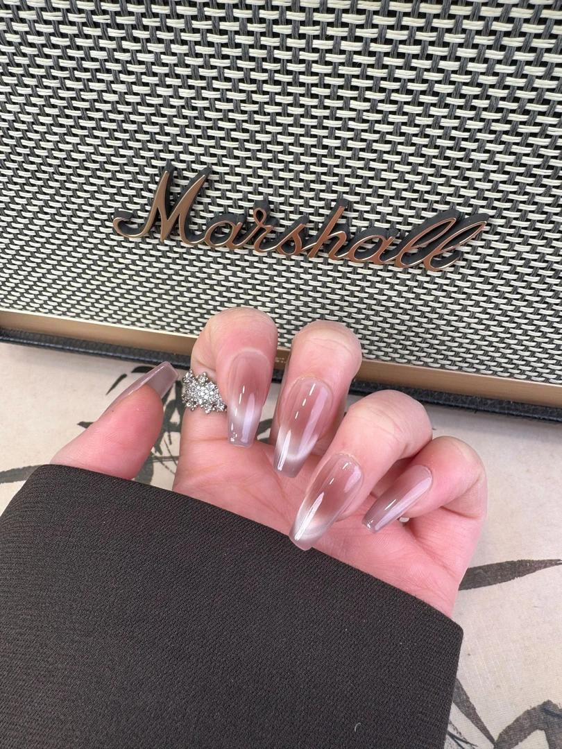 【粉黛眼泪(更嫩】手工穿戴甲猫眼渐变新款美甲 春夏款指甲贴片成品