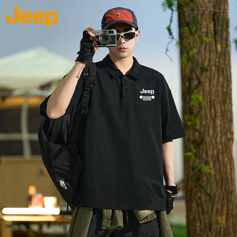 JEEP/吉普潮流POLO衫男30-45岁上档次夏季翻领半截袖爆款短袖T恤
