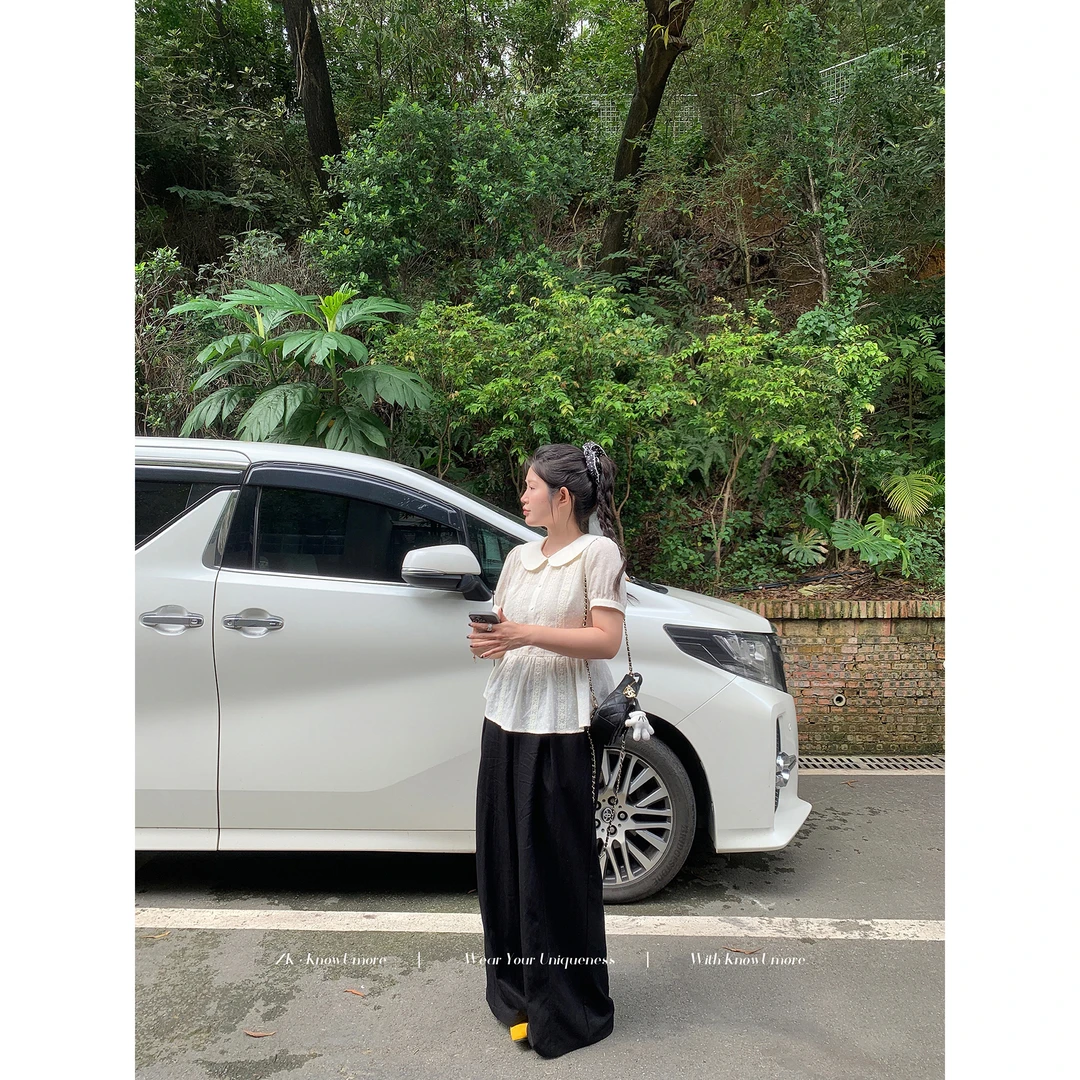 知葵微胖定制【妮总西裤】夏季韩系慵懒垂感阔腿西装裤12253XXK0018