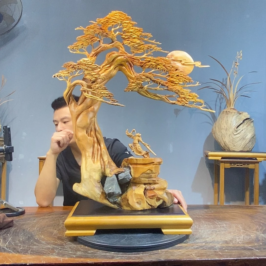 柏木木雕工艺品摆件