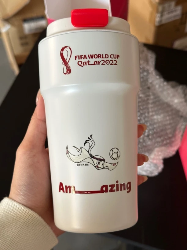 吉祥物2022年卡塔尔保温咖啡杯  吉祥物 -白色·500ml