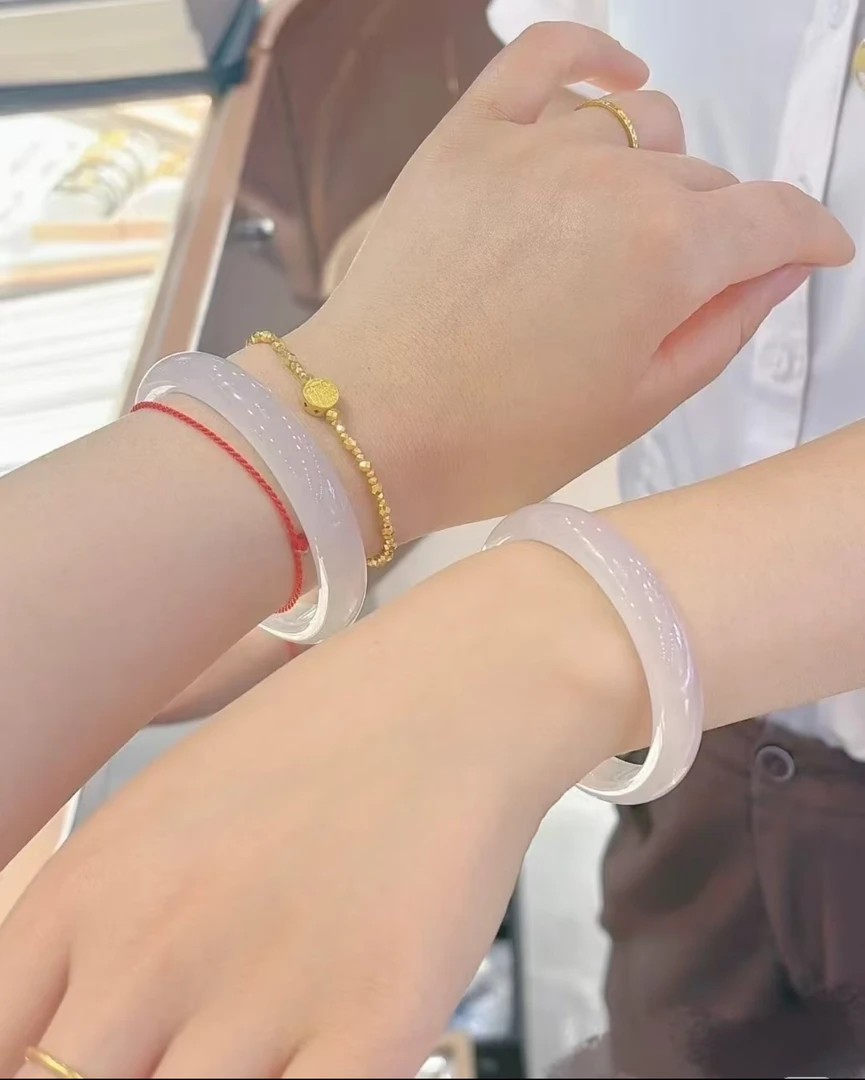 天然【白月光】高品质正圈手镯女大气百搭气质正品