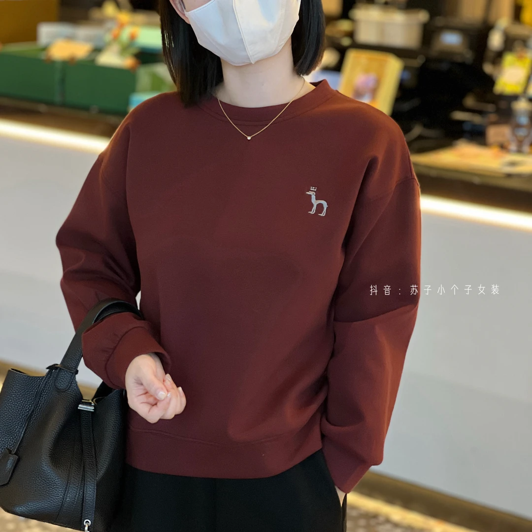 苏子自制【H小狗加厚卫衣】韩版秋季刺绣减龄宽松圆领套头休闲上衣