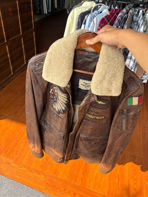 古着vintage 复古印第安 真皮皮衣