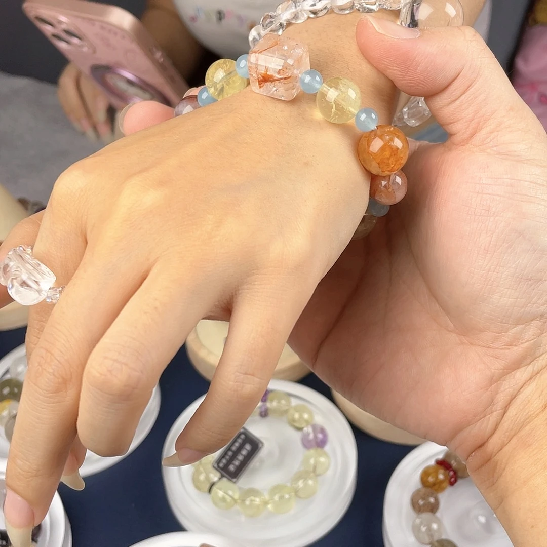 银S925镀金镶嵌手链水晶