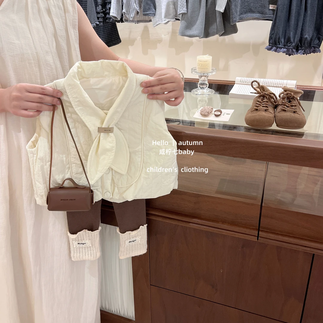 【咸柠七】原创！韩国童装女童棉服马甲宽松灯笼设计感女宝宝外套