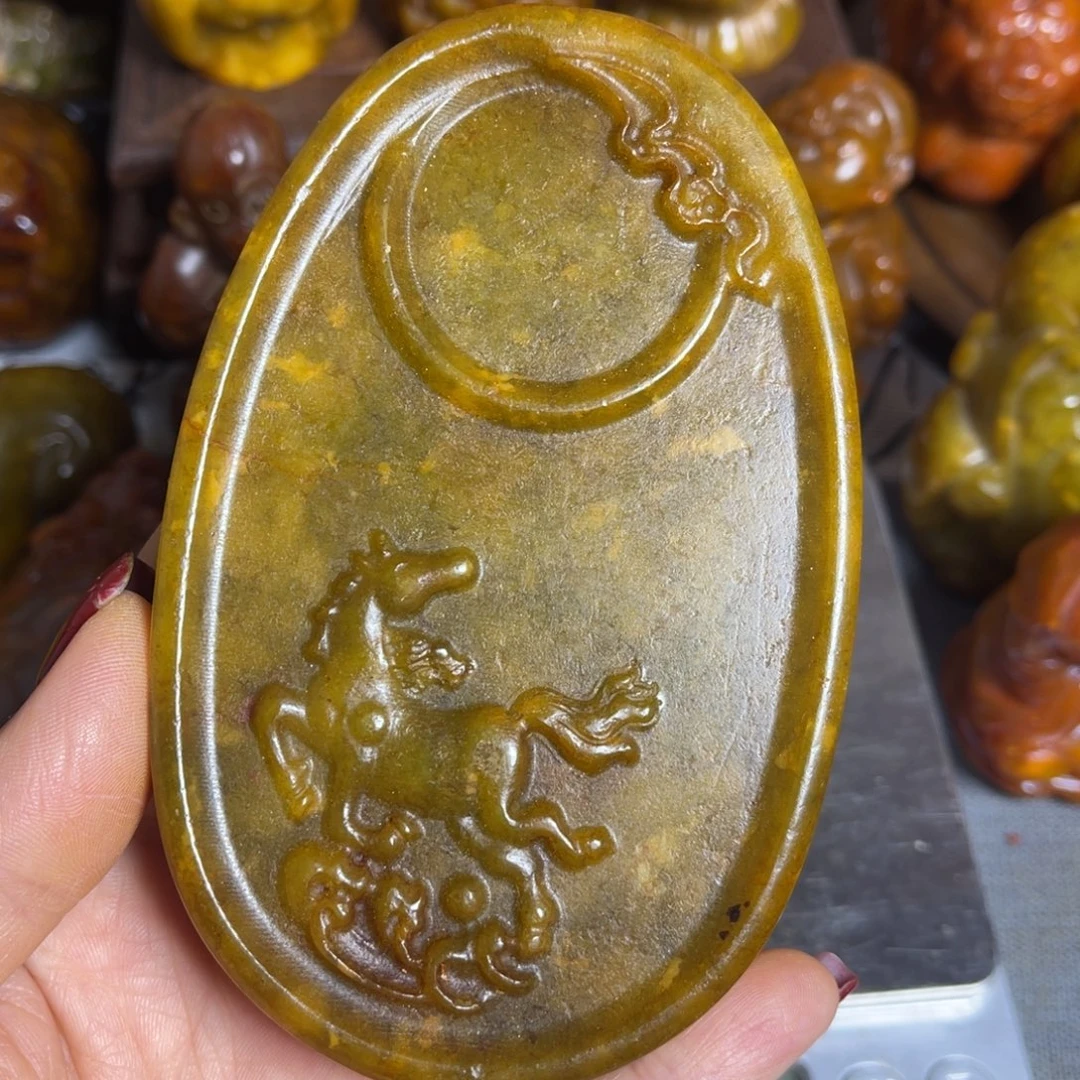 蛇纹石玉合金颈饰