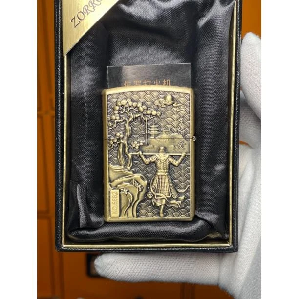 复古 Zorro佐罗 黄铜精雕一生所爱煤油打火机zk30-1