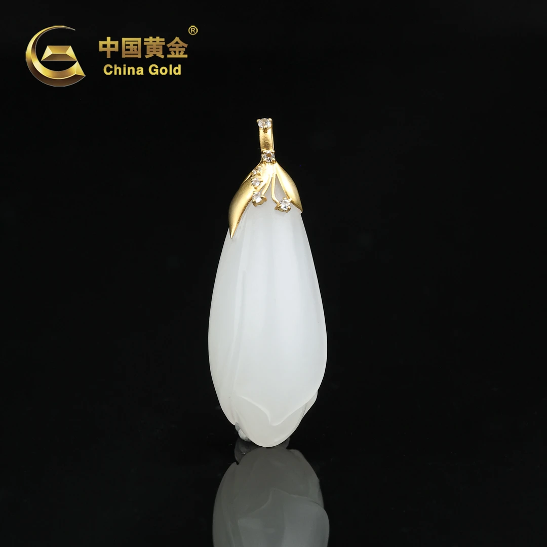 【中国黄金】裕宁 | 和田玉*吊坠*18K金镶嵌-D11367-臻
