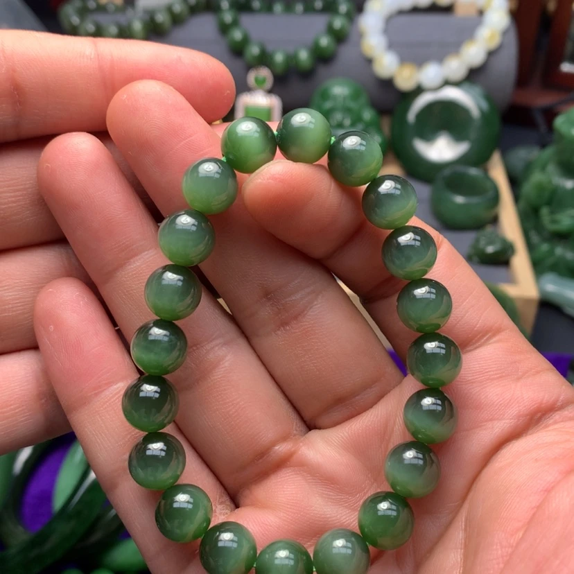 【闪购商品】未镶嵌手链和田玉（碧玉）