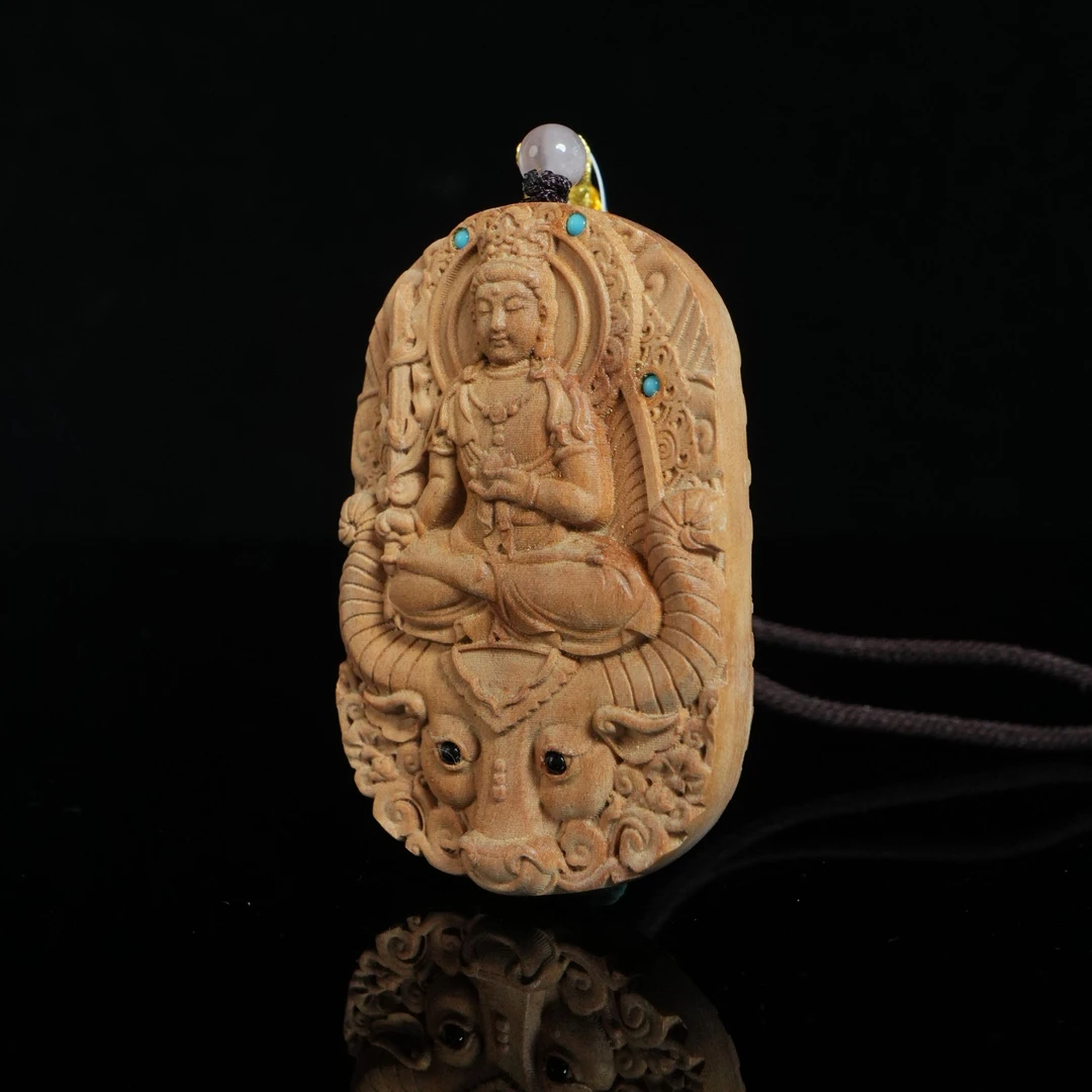 DY-C1403 印度老山檀香虚空藏（牛） 5.7x3.8x0.9cm 含15.3g