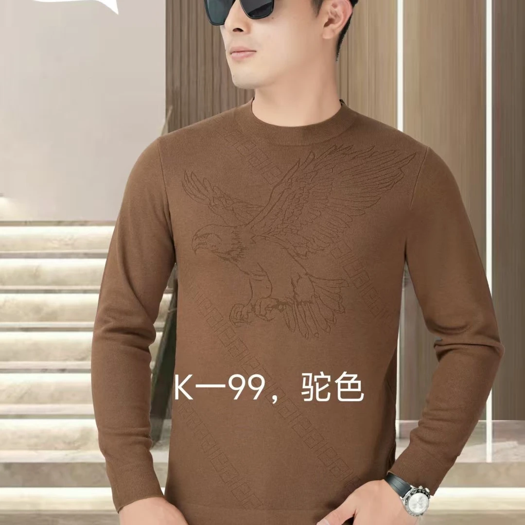 秋冬新款轻奢简约男士圆领针织衫227