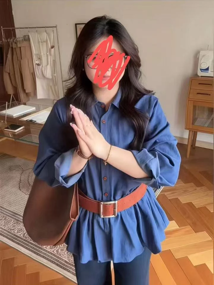 大码韩系减龄长袖上衣9626