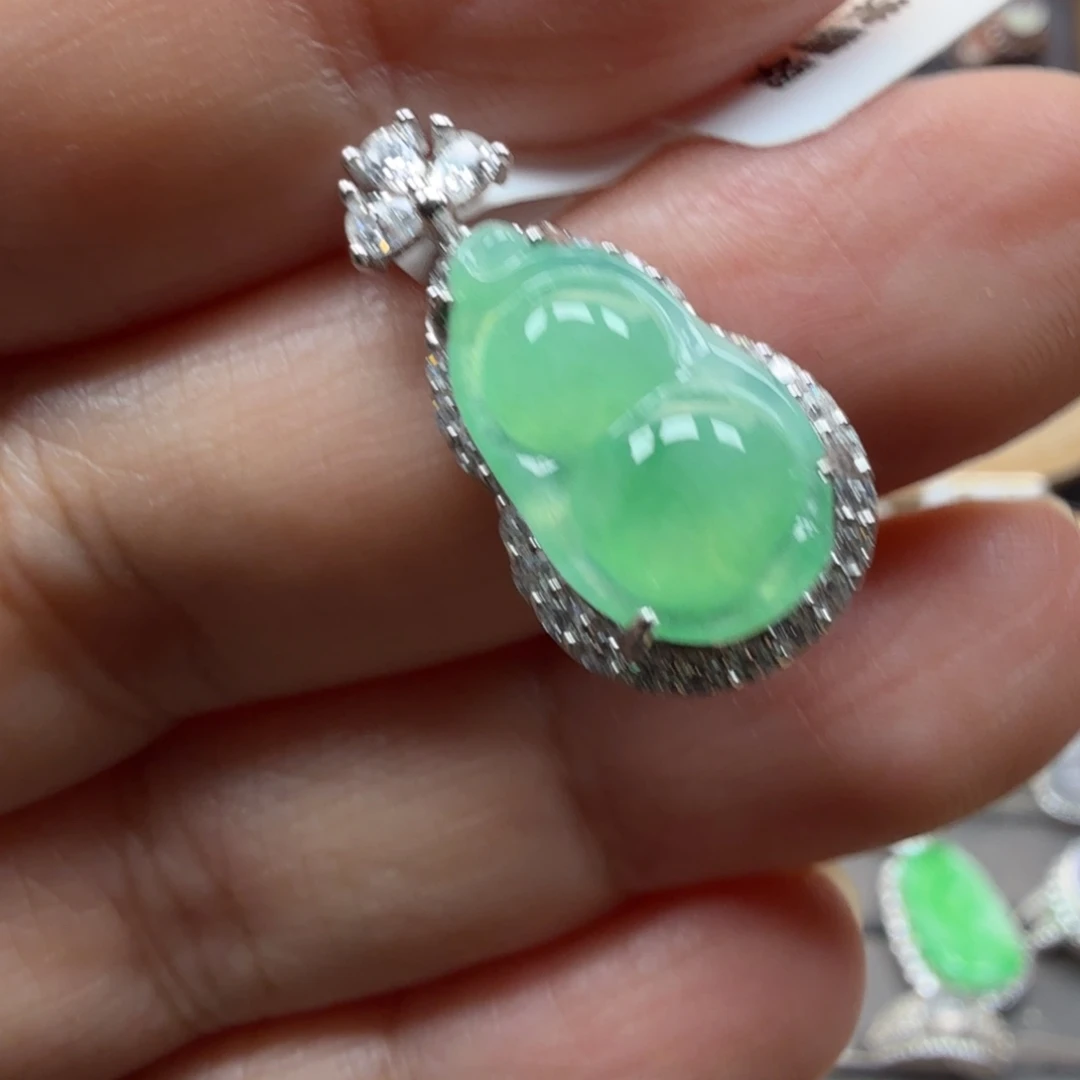 翡翠银S925镶嵌戒指8019