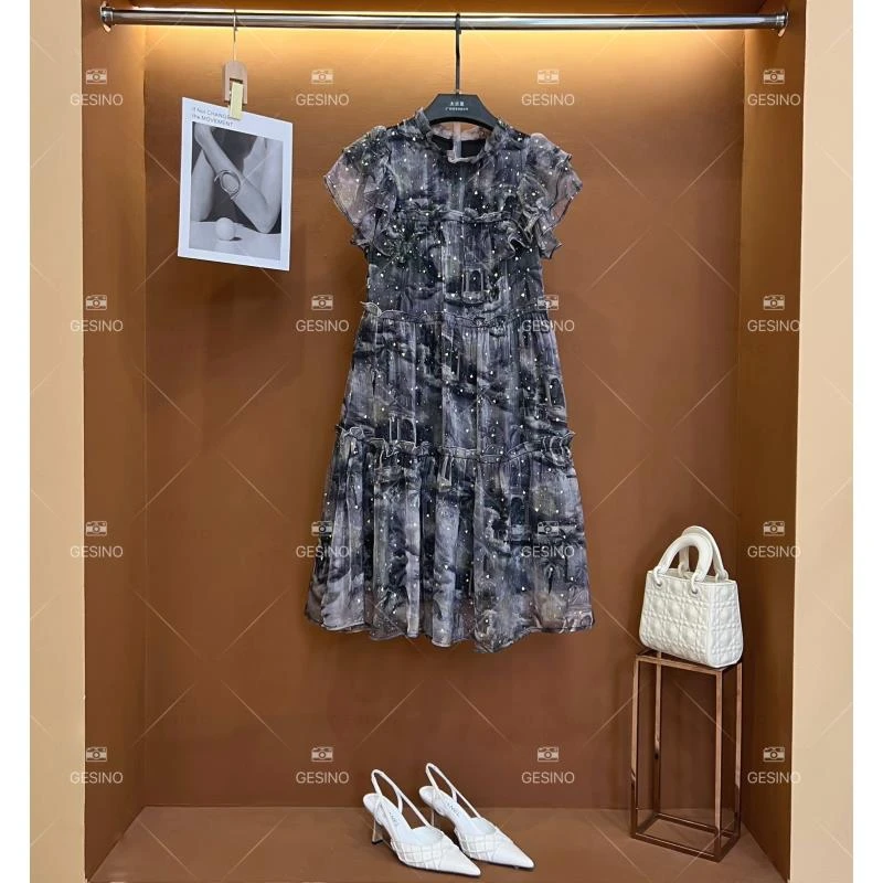 【露】春夏新款优雅百搭时尚中国风女装连衣裙 XP-2025025