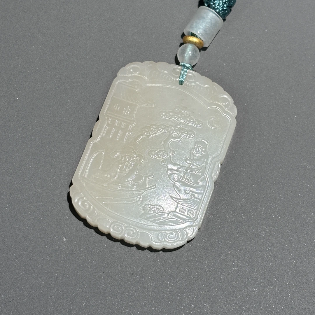 清代和田玉人物故事牌