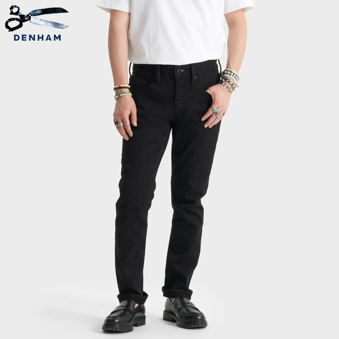 DENHAM2025年秋冬意大利Candiani紧身黑色牛仔裤男BOLT CB30