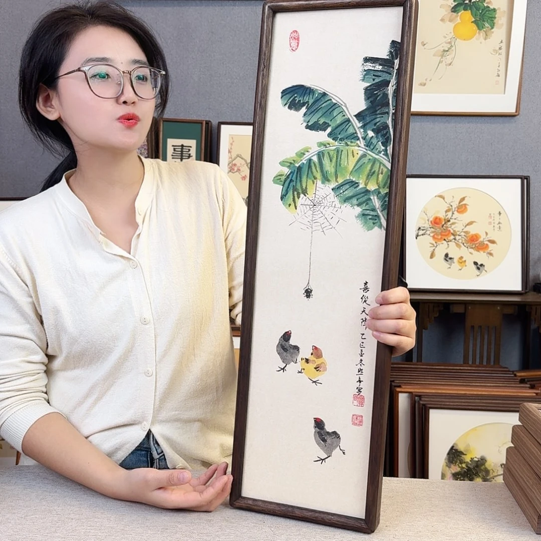 书法手绘带框尺寸：20*70