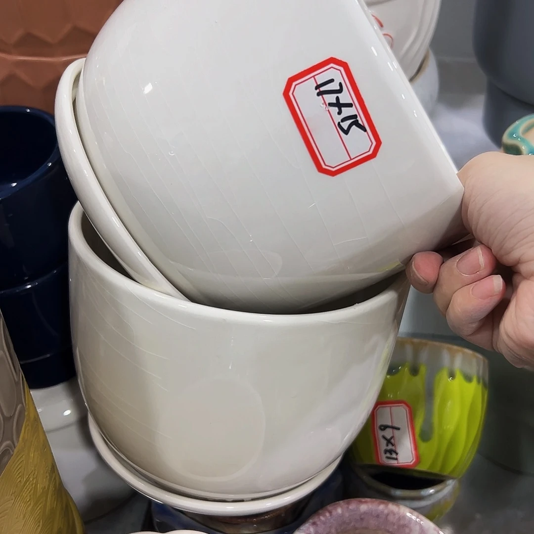 外贸尾单陶瓷花盆凑单10米包邮