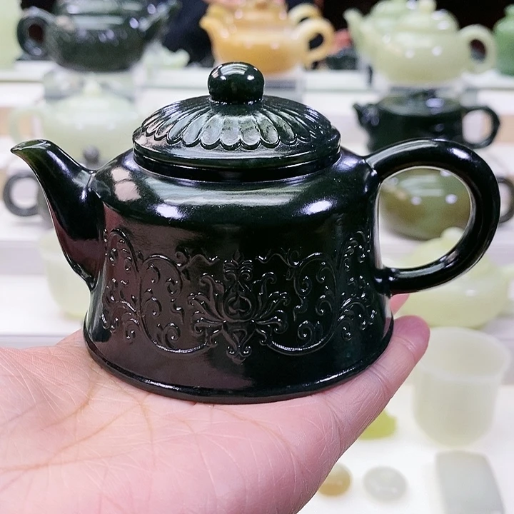 未镶嵌和田玉挂件茶壶170m l