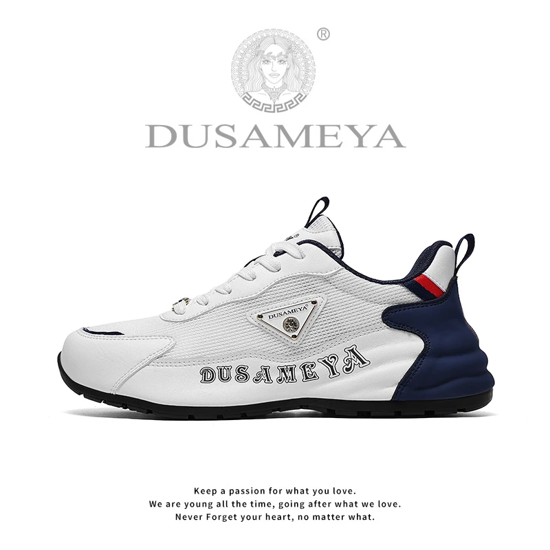 DUSAMEYA/杜莎米娅透气皮面包底鞋轻奢时尚百搭休闲厚底情侣鞋