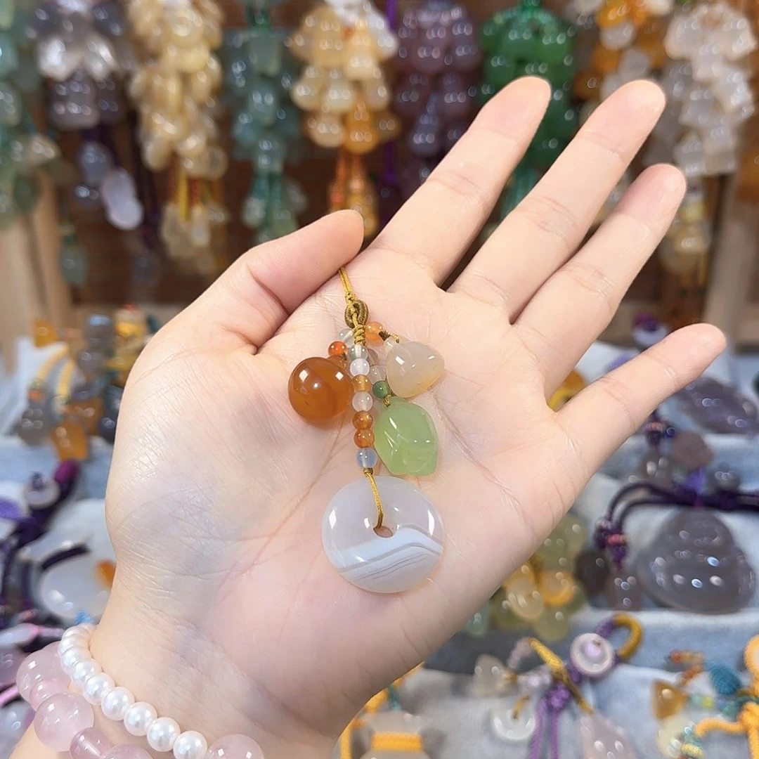 玛瑙/玉髓手机福利款通货料子不挑带有包容点未镶嵌梁**景