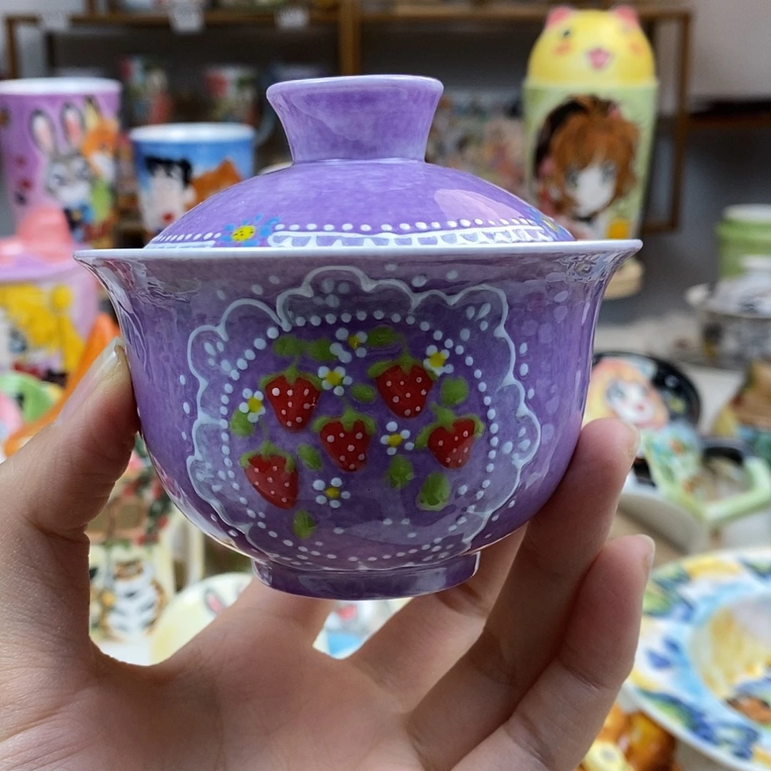 瓷片微瑕董董文创手绘陶瓷