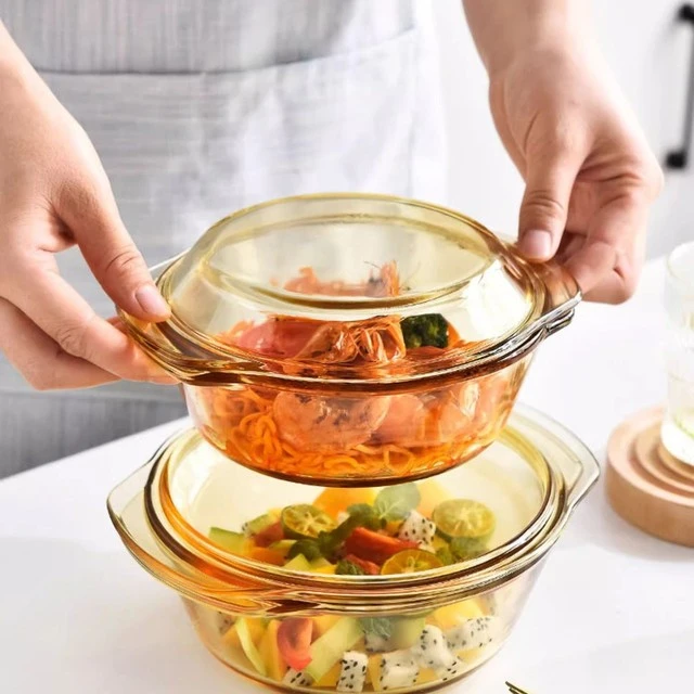 家用微波炉加热器皿蒸蛋碗带盖汤碗玻璃碗炖蛋碗蒸鸡蛋羹专用碗盘