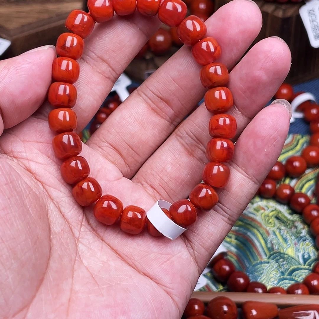 K***I未镶嵌手链南红玛瑙南红瓦西火焰老型卡9手串