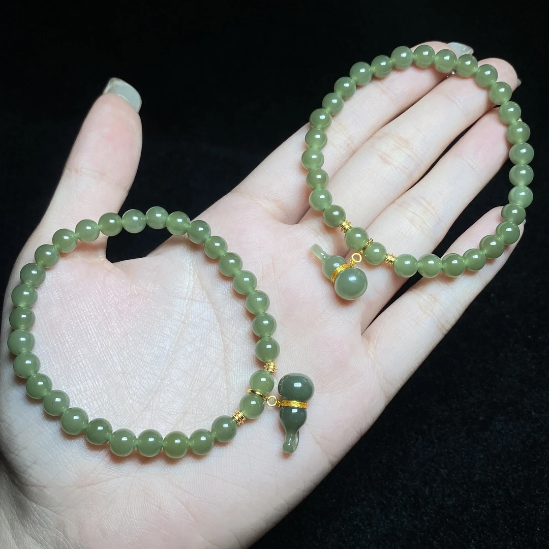 【小北好物】和田玉DIY单圈手串约5.5mm+【多样性发一件】QH75X407