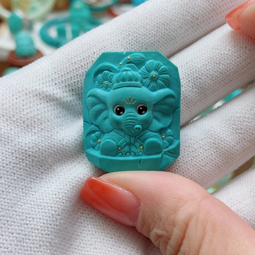 绿松石未镶嵌象神