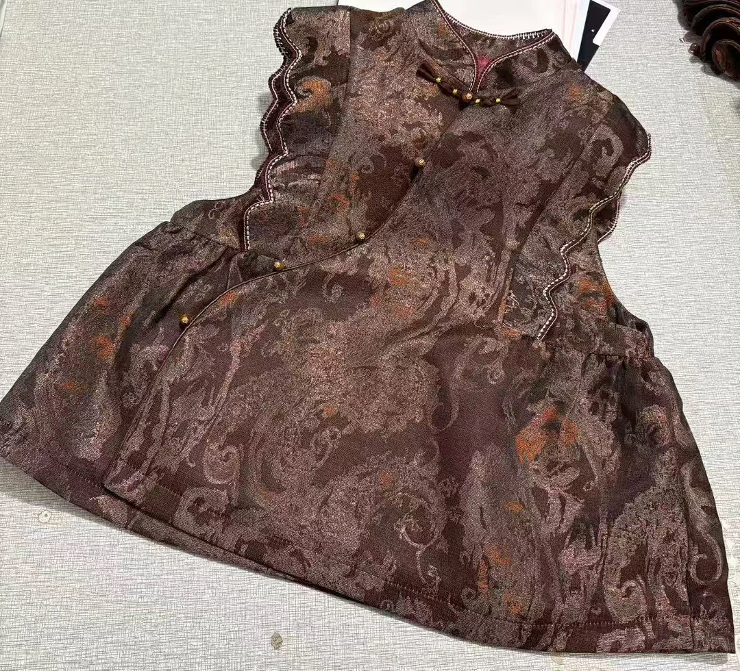 (青荷专属)64新中式时尚复古花边马甲