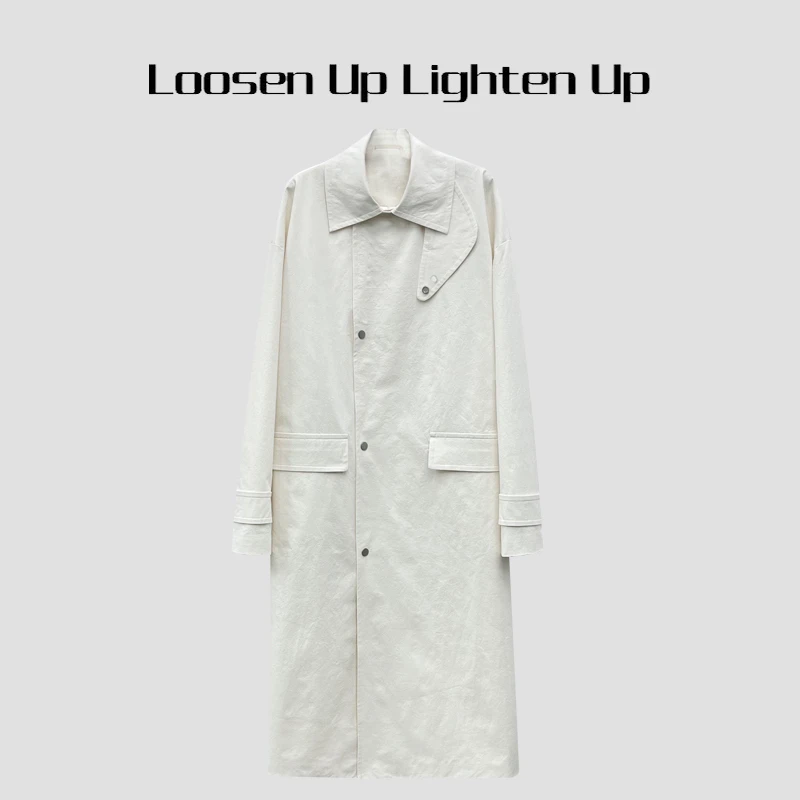 Loosen Up【白月光风衣】艺术风设计师款廓形显瘦翻领立领两穿外套