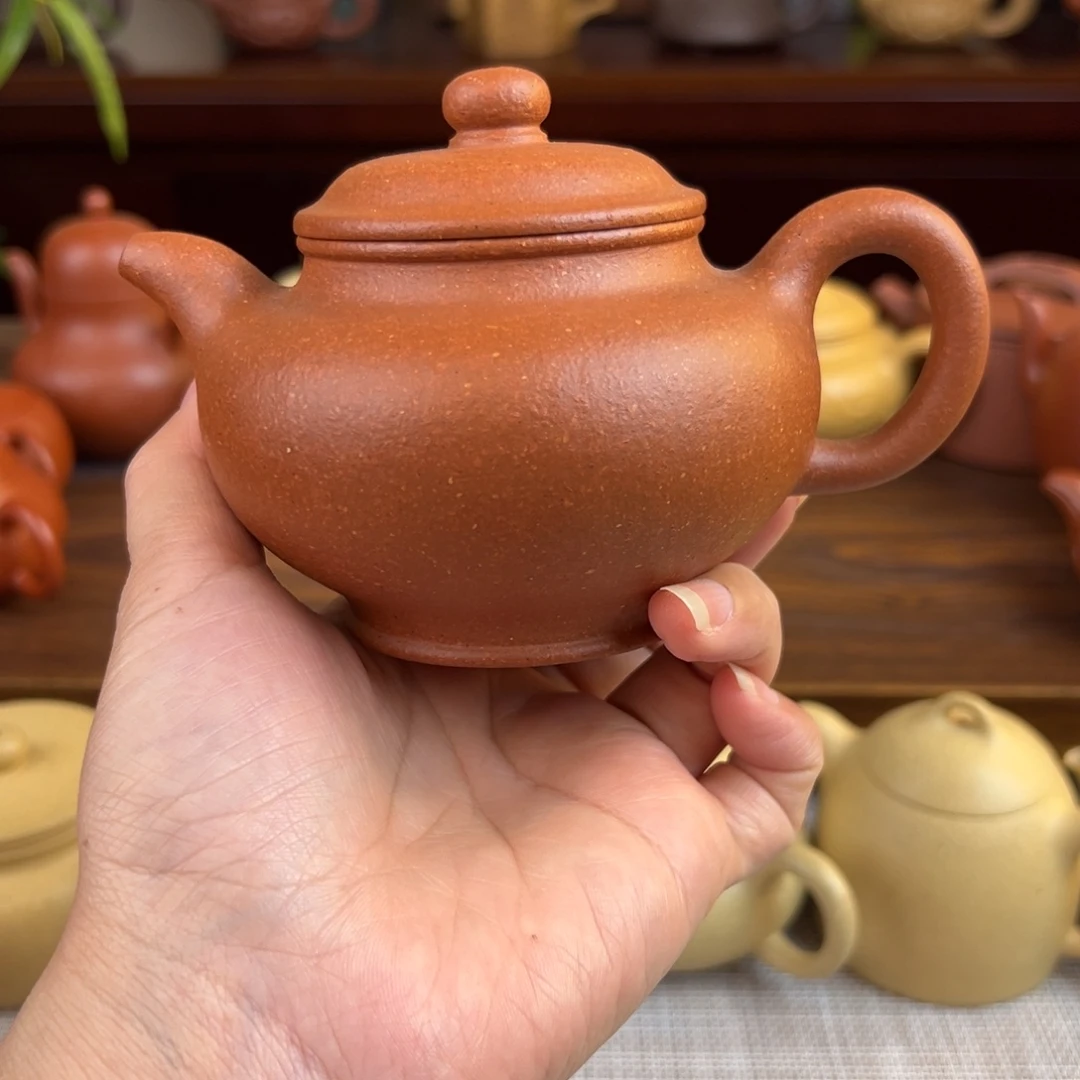 紫砂茶壶黄降坡掇只全手220cc