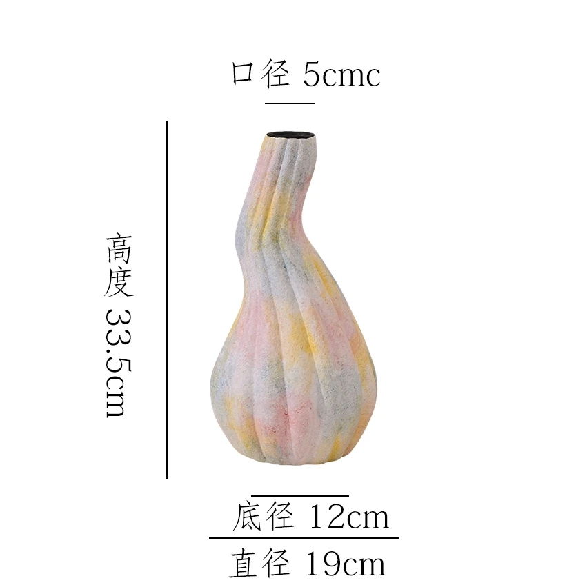 【棉花糖-法式多边斜口瓶】中古风轻奢高级感花瓶法式水培插花花器