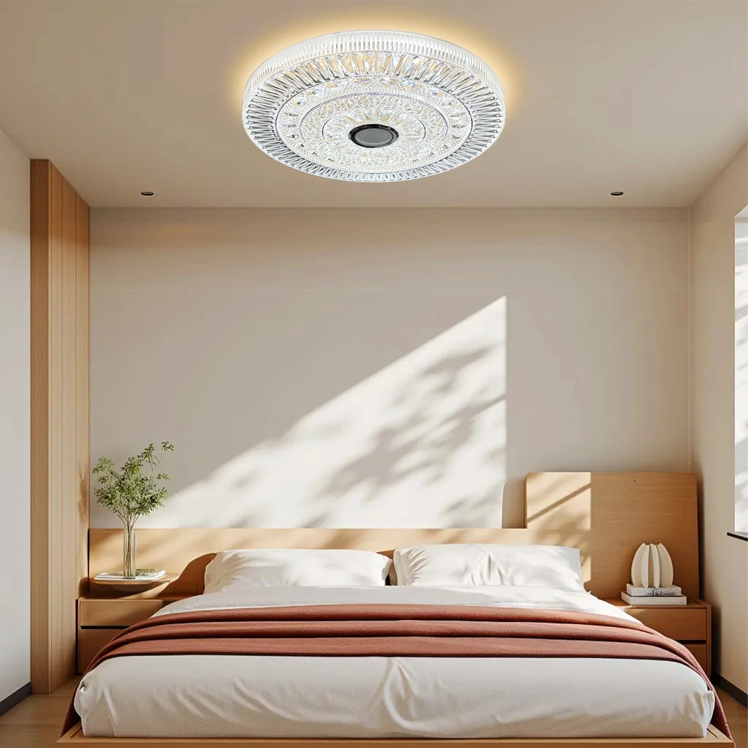 7139吸顶 家用水晶蓝牙音响款遥控智能语音餐厅卧室简约走廊灯