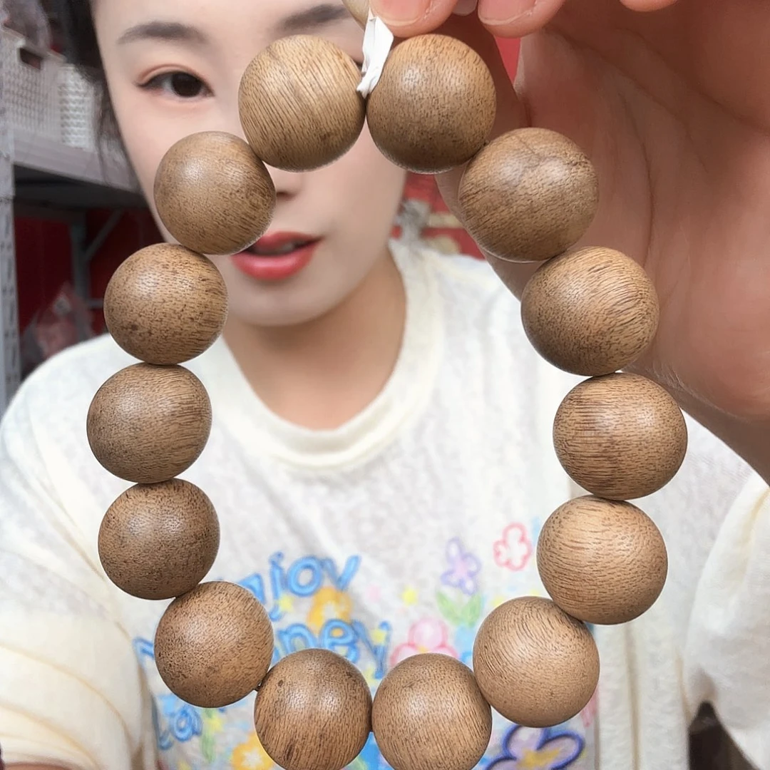 手串沉香海南沉香天然野虫漏圆珠1.7单圈