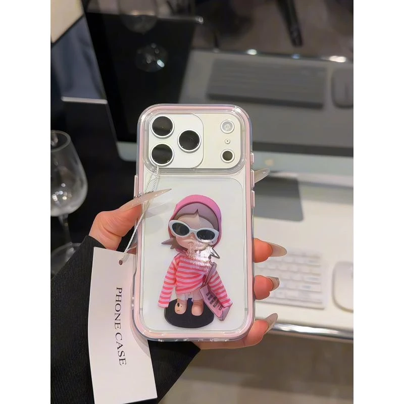 墨镜嘎子姐适用苹果17pro手机壳iPhone16pm三合一炫彩华为mate70