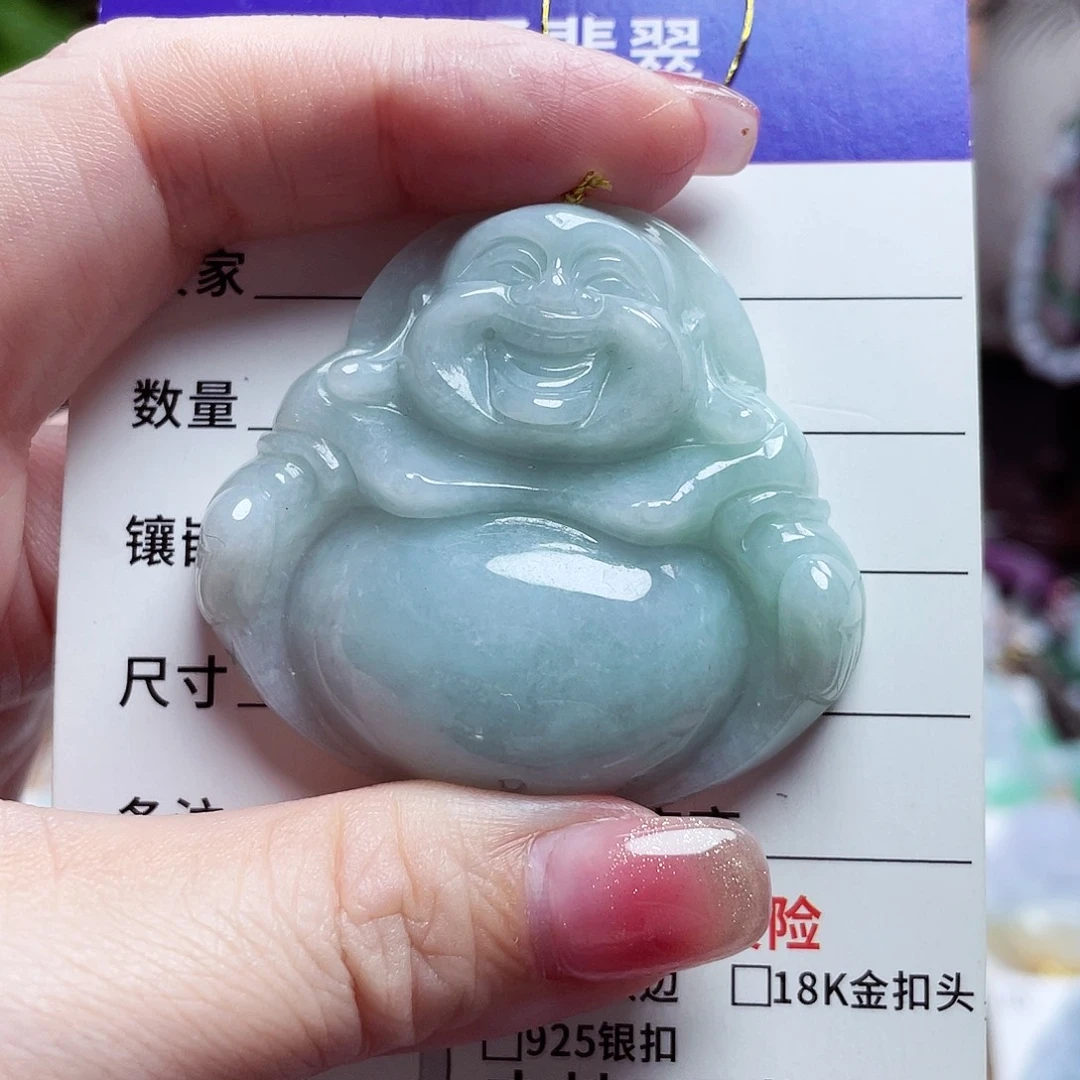 翡翠未镶嵌颈饰佛公42
