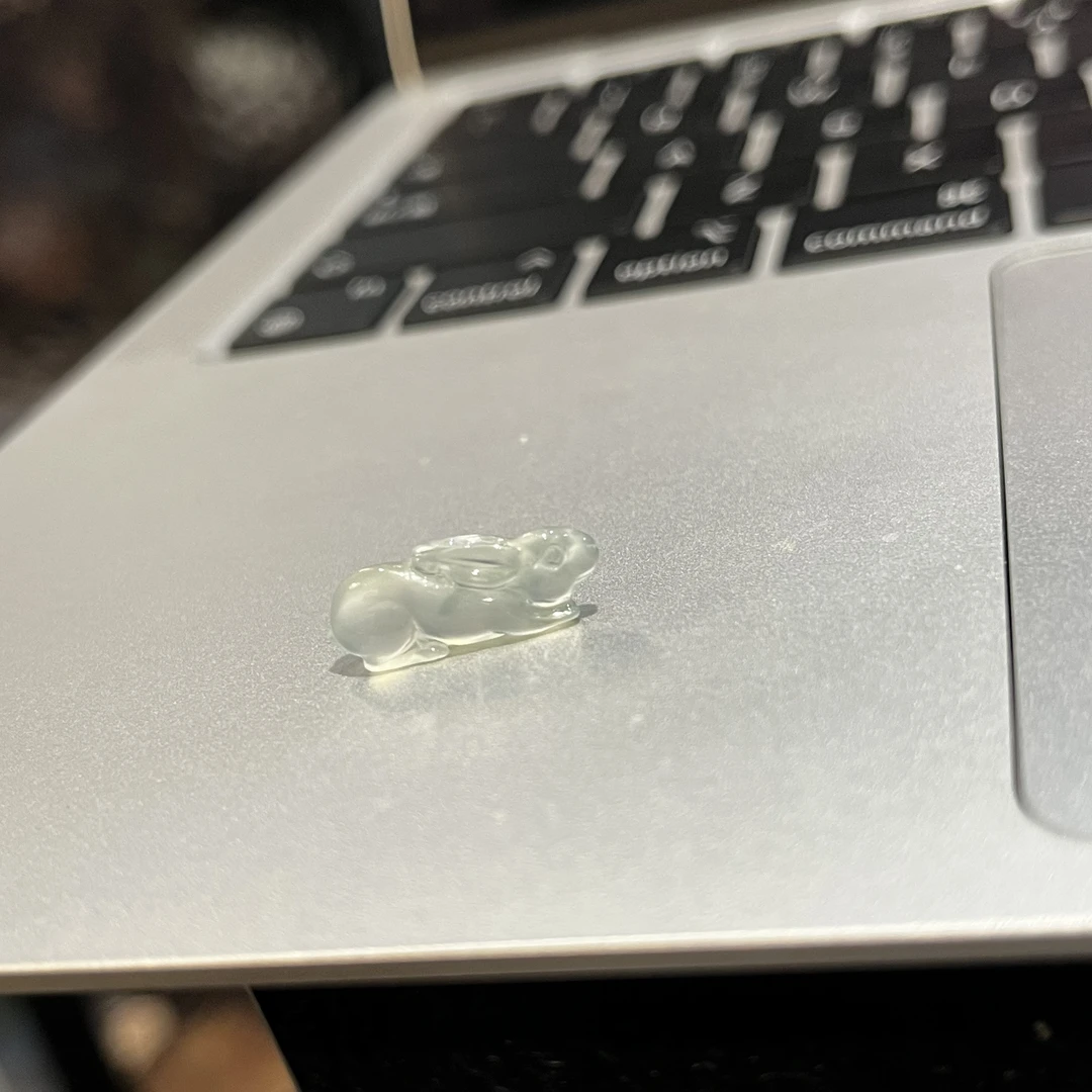 优翠珠宝冰种兔子可爱生肖小裸件6.6-17.6-3.8mm